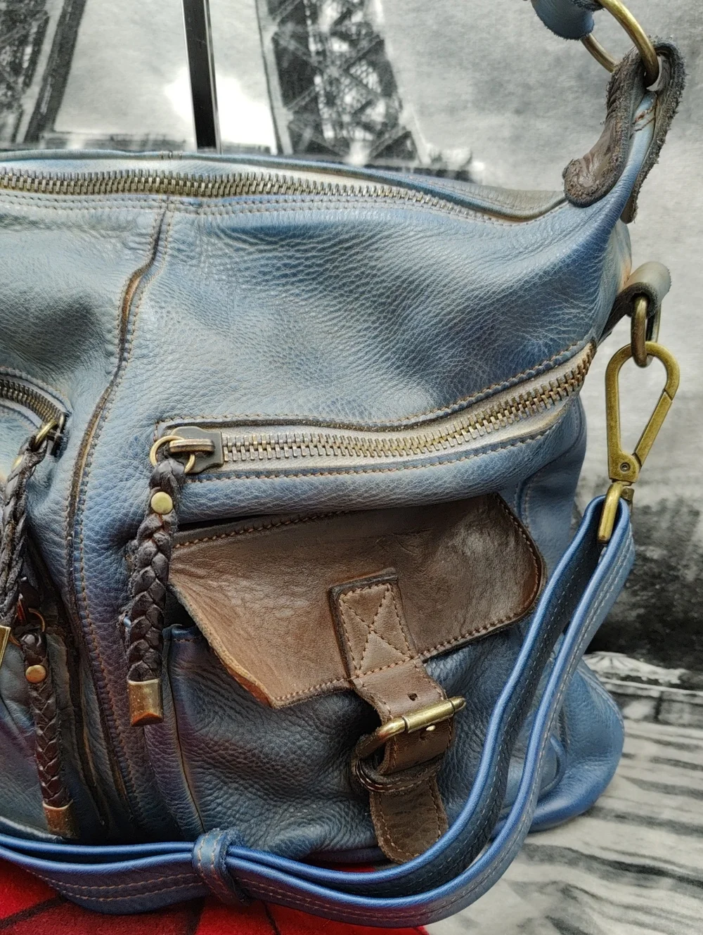 Lusher Ginevra Bayside 84 Distressed Leather Hobo